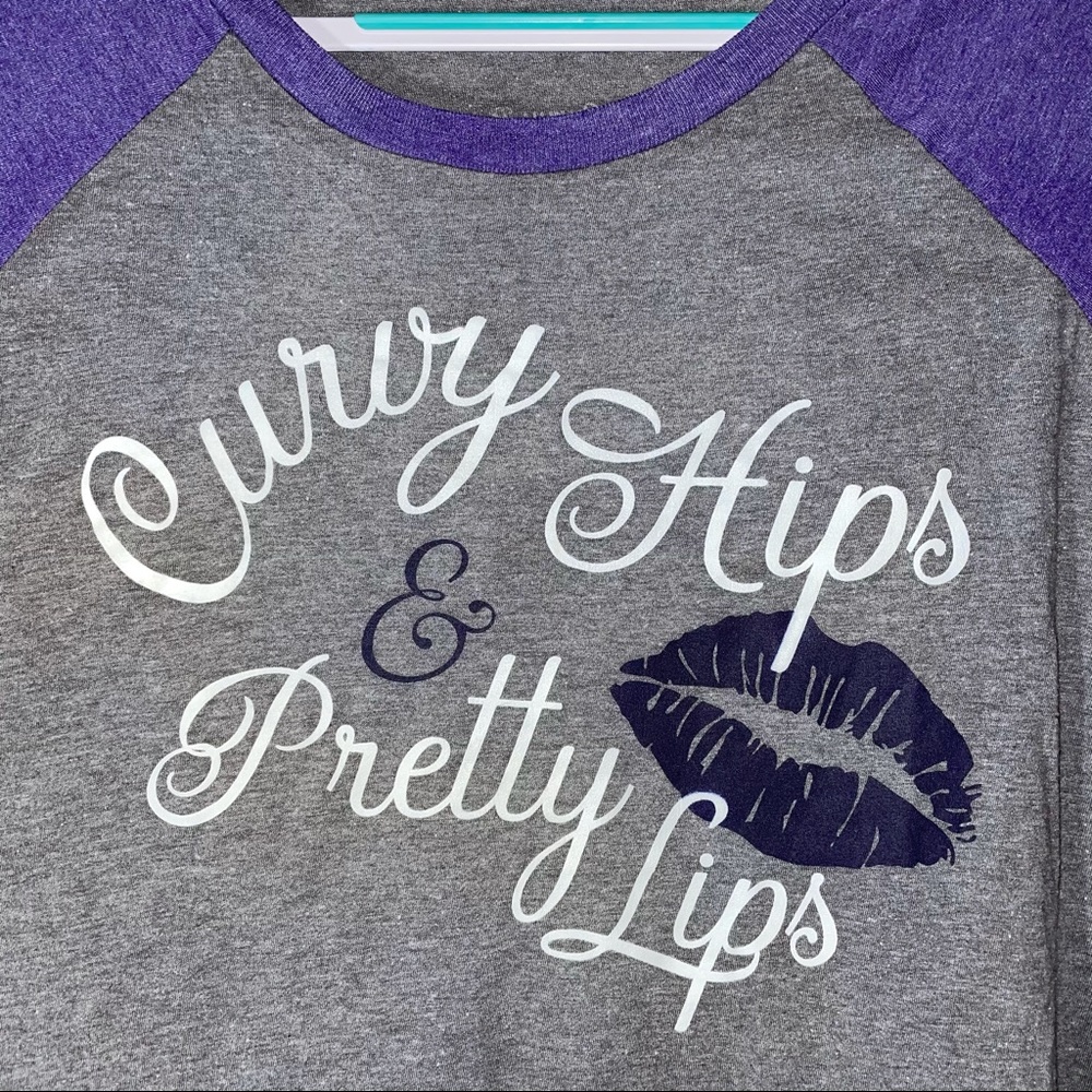 Women’s Purple/Gray Baseball Tee - 4x - NWOT